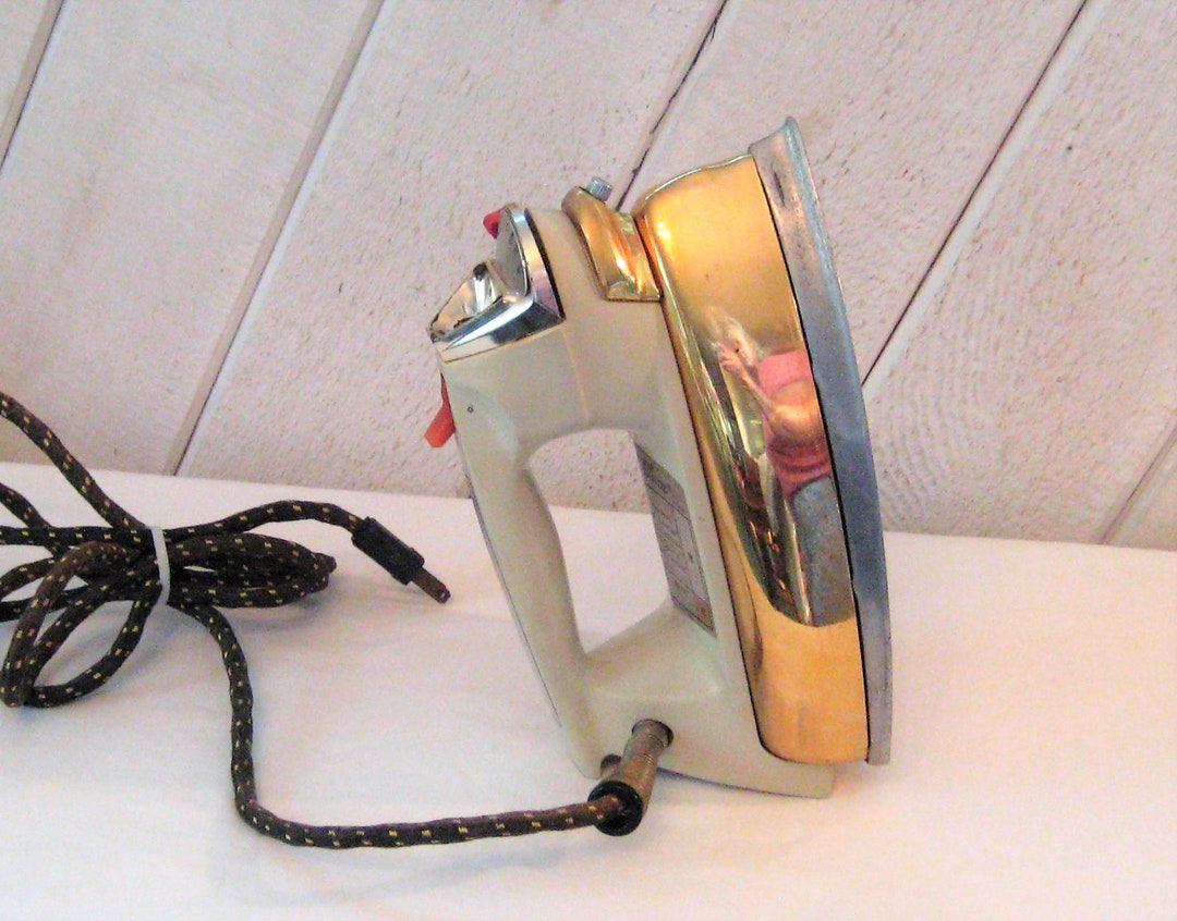 Antique Electric Iron With Brass Sides MCM Mary Proctor Etsy