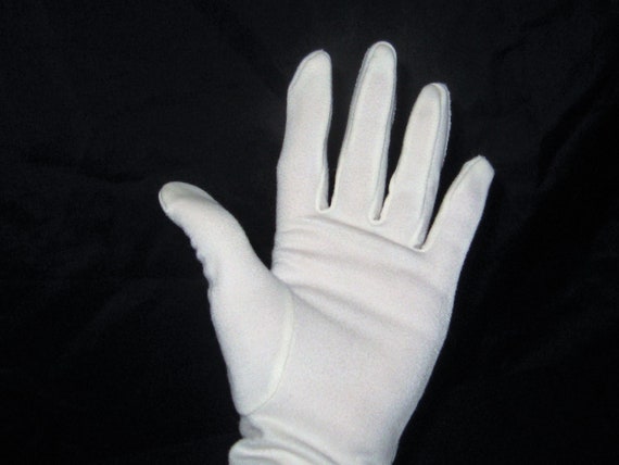 Ivory short summer gloves, cream decorative glove… - image 2