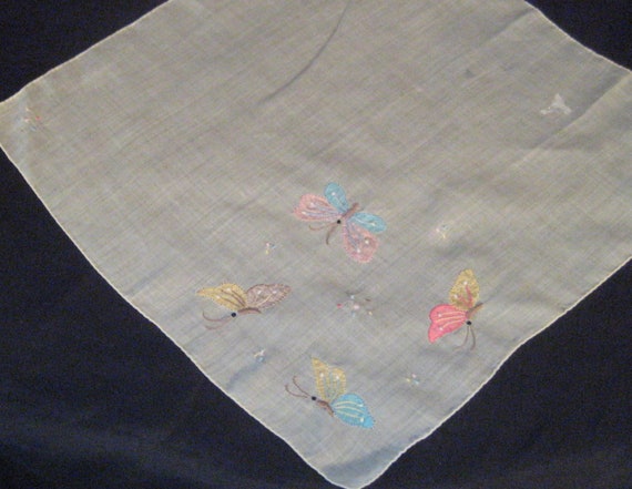 Collection of 3 vintage handkerchiefs, embroidere… - image 7