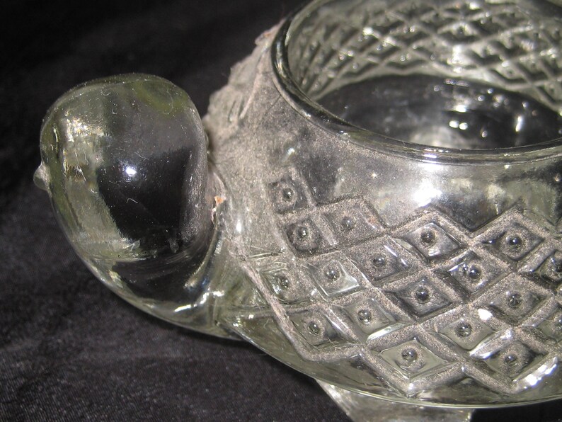 Clear glass turtle votive candle holder tea light vintage Etsy