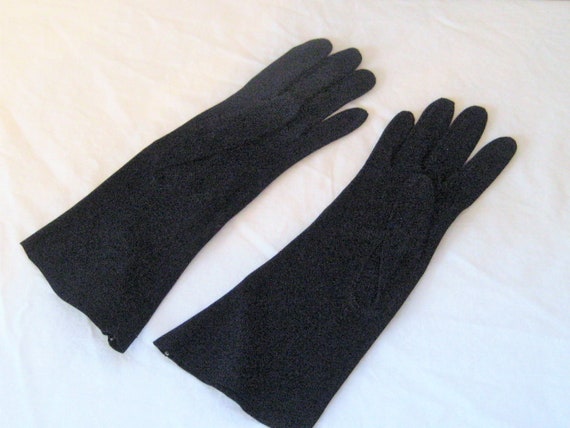 Vintage dark navy blue gloves, suede driving glov… - image 6