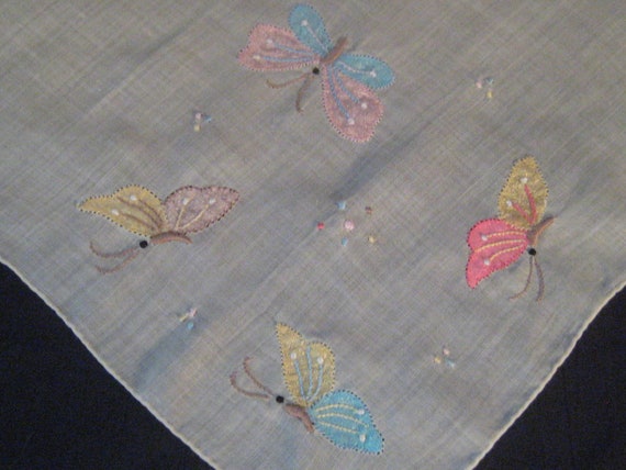 Collection of 3 vintage handkerchiefs, embroidere… - image 5