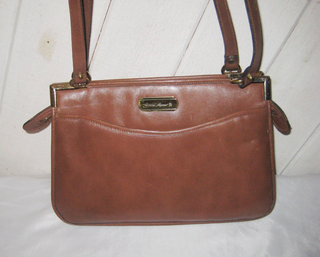 Chocolate Brown Leather Shoulder Bag, Vintage Etienne Aigner Purse