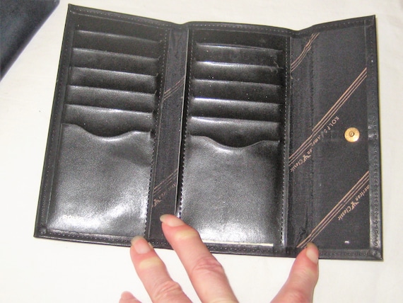 Vintage navy blue real leather wallets, Rolfs cow… - image 4