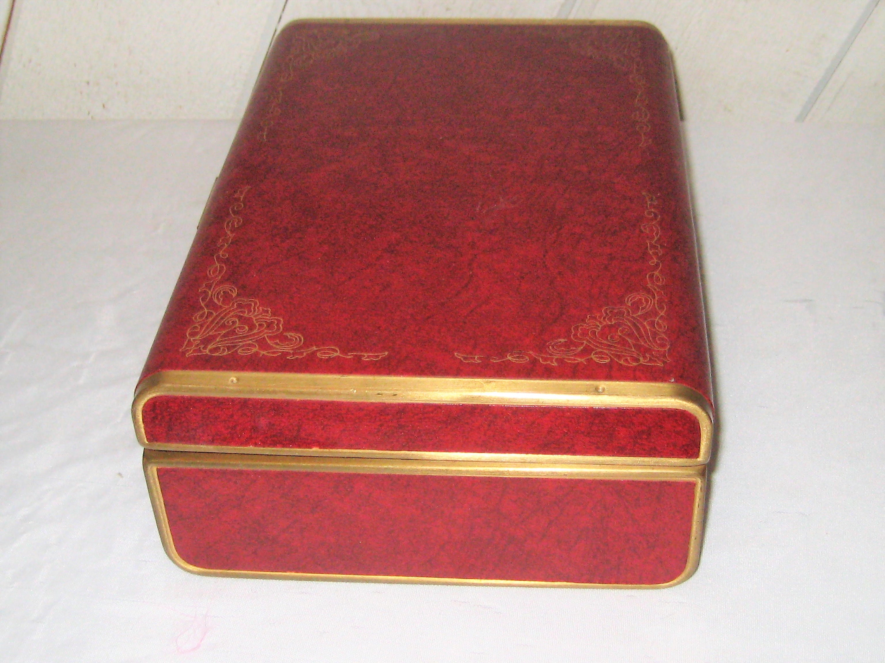 Dark Red Gold Jewelry Box Baroque Jewelry Box Burgundy Etsy UK