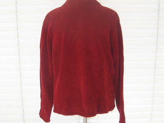 Deep Red cardigan, cranberry button up sweater, s… - image 7
