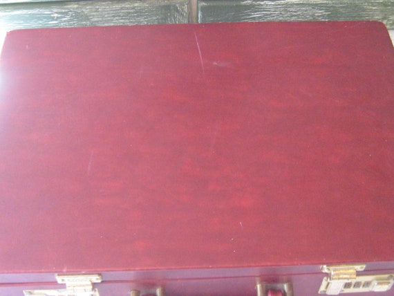 Vintage oxblood briefcase, burgundy 1980s combina… - image 4