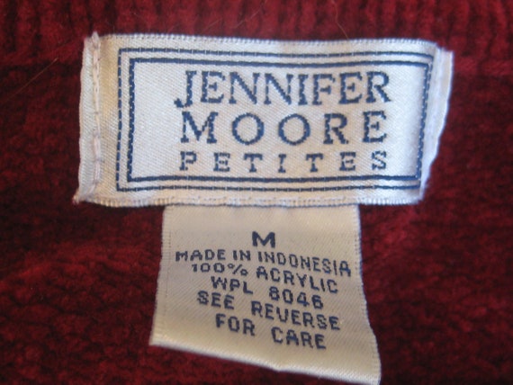 Deep Red cardigan, cranberry button up sweater, s… - image 9