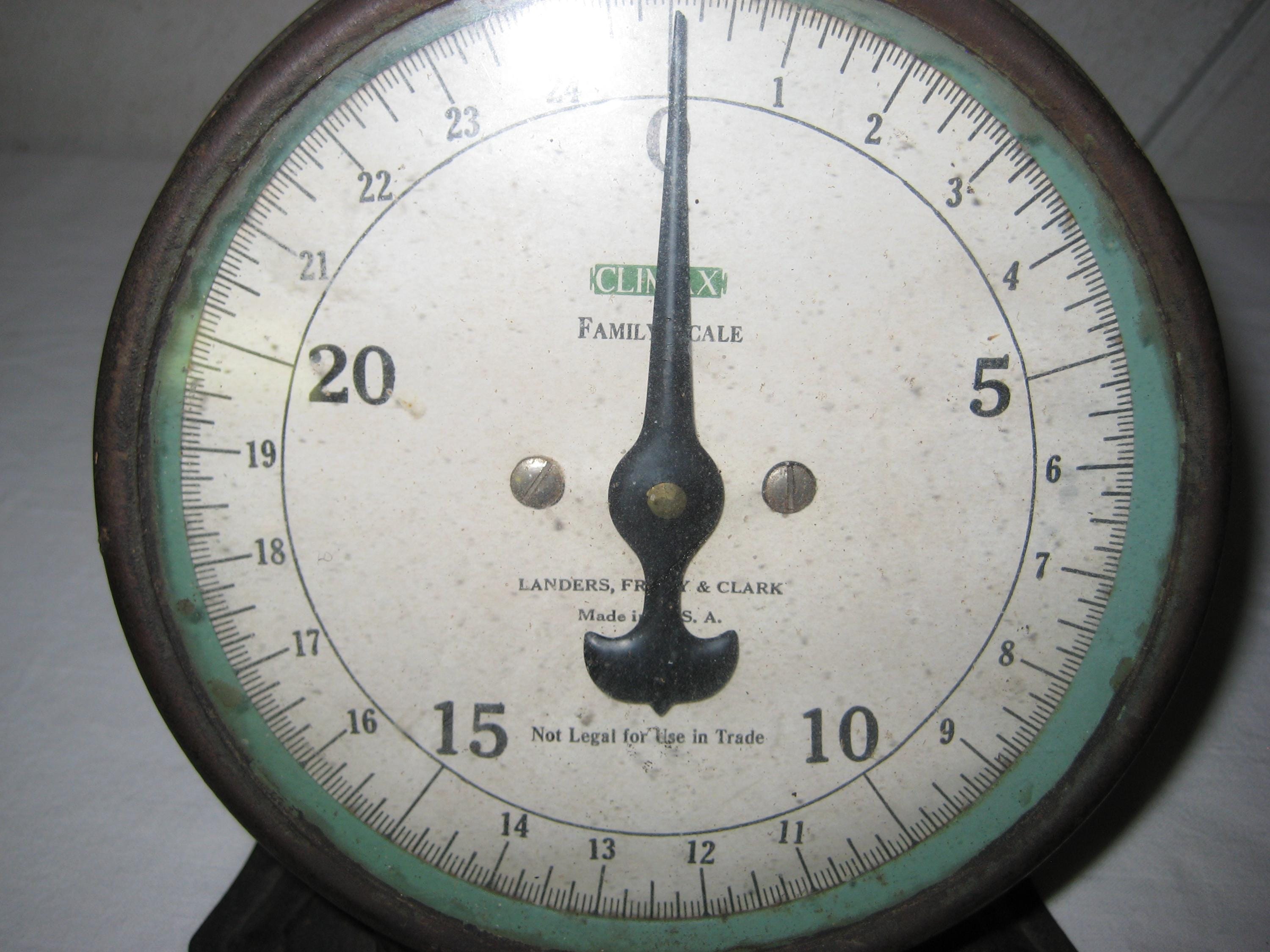 Antique Metal Food Scale, Family Scale Made in USA, Green Black Rustic ...