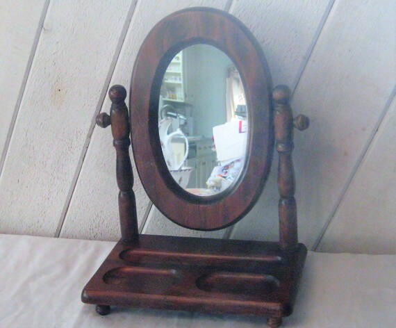 Mens Wood Dresser Top Valet Wooden Change Holder With Swing Etsy