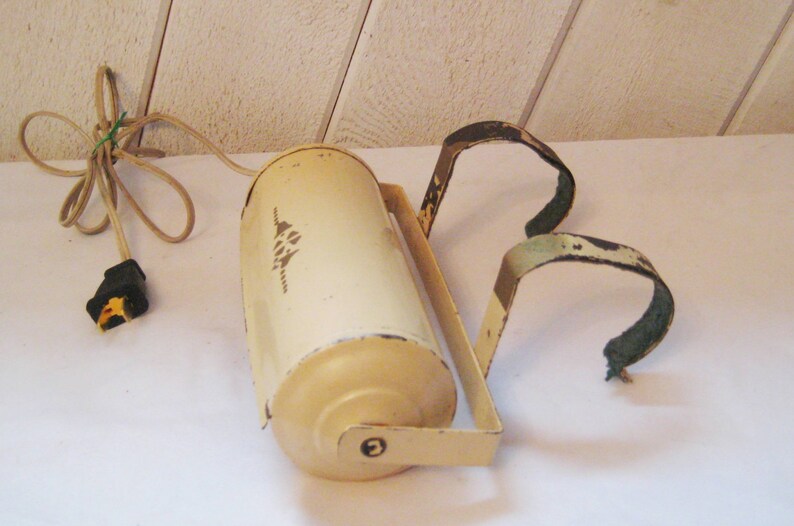metal light neutral colors hooks over bed frame industrial decor accent light Bedroom reading lamp distressed 50s 1291 mid century