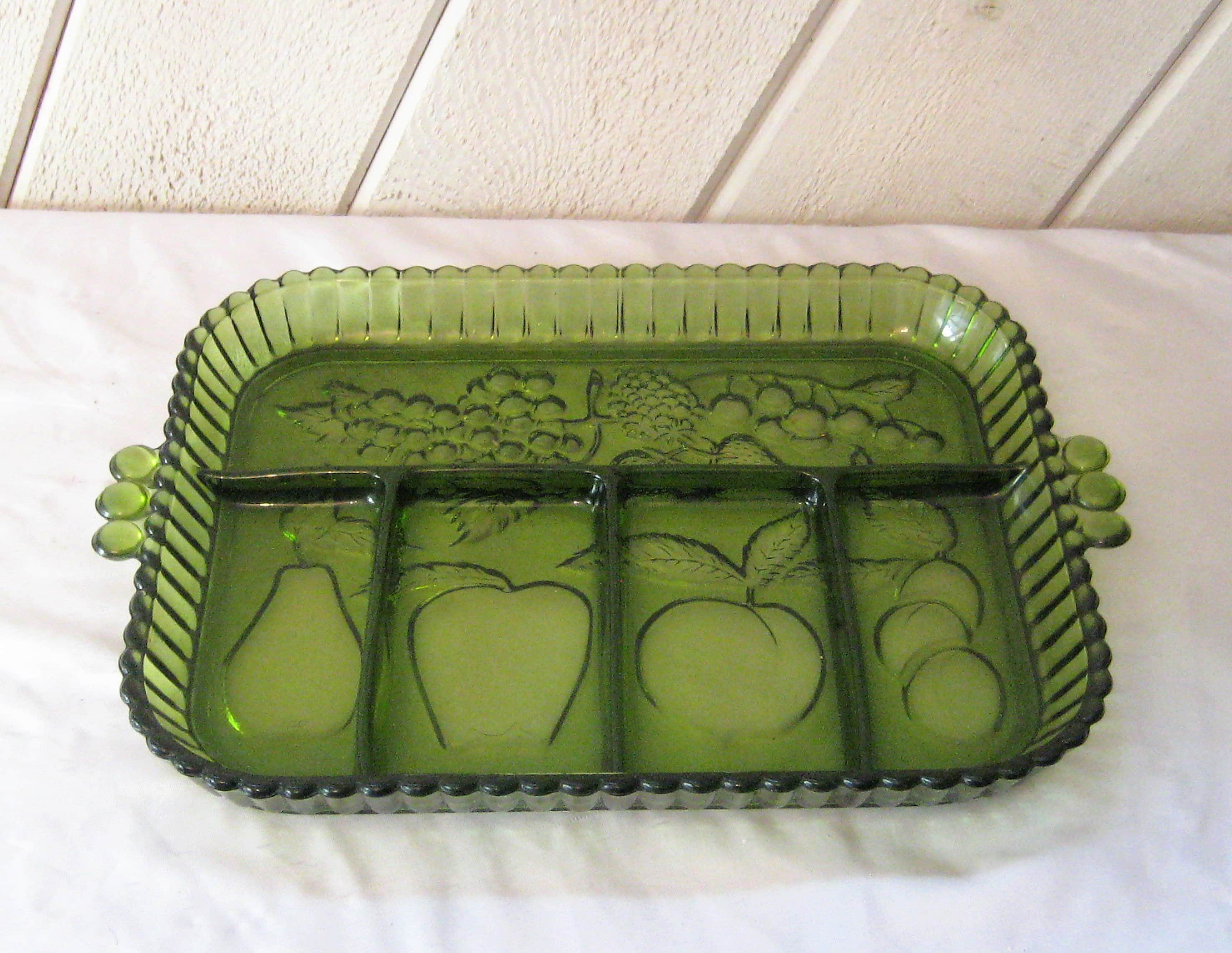 Dinner Drinks Serving Tray Rhinestone Crystal Platter Fruits 