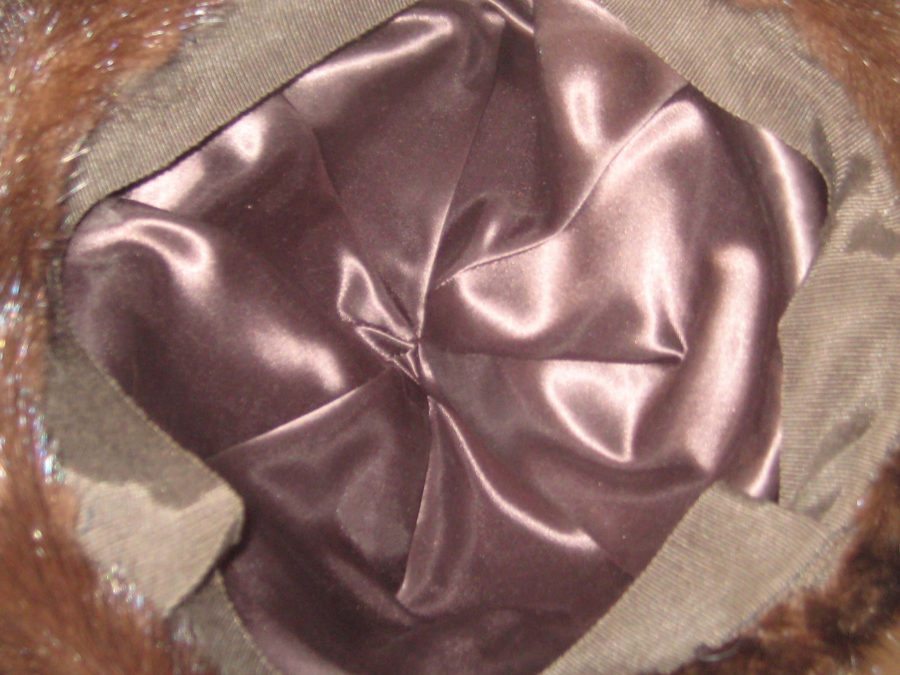 Vintage Real Fur Hat possible Mink a Brim w Satin Ribbon 50s est 50s/60s Vintage Genuine Mink Pillbox Hat – Better Dresses  main image 4