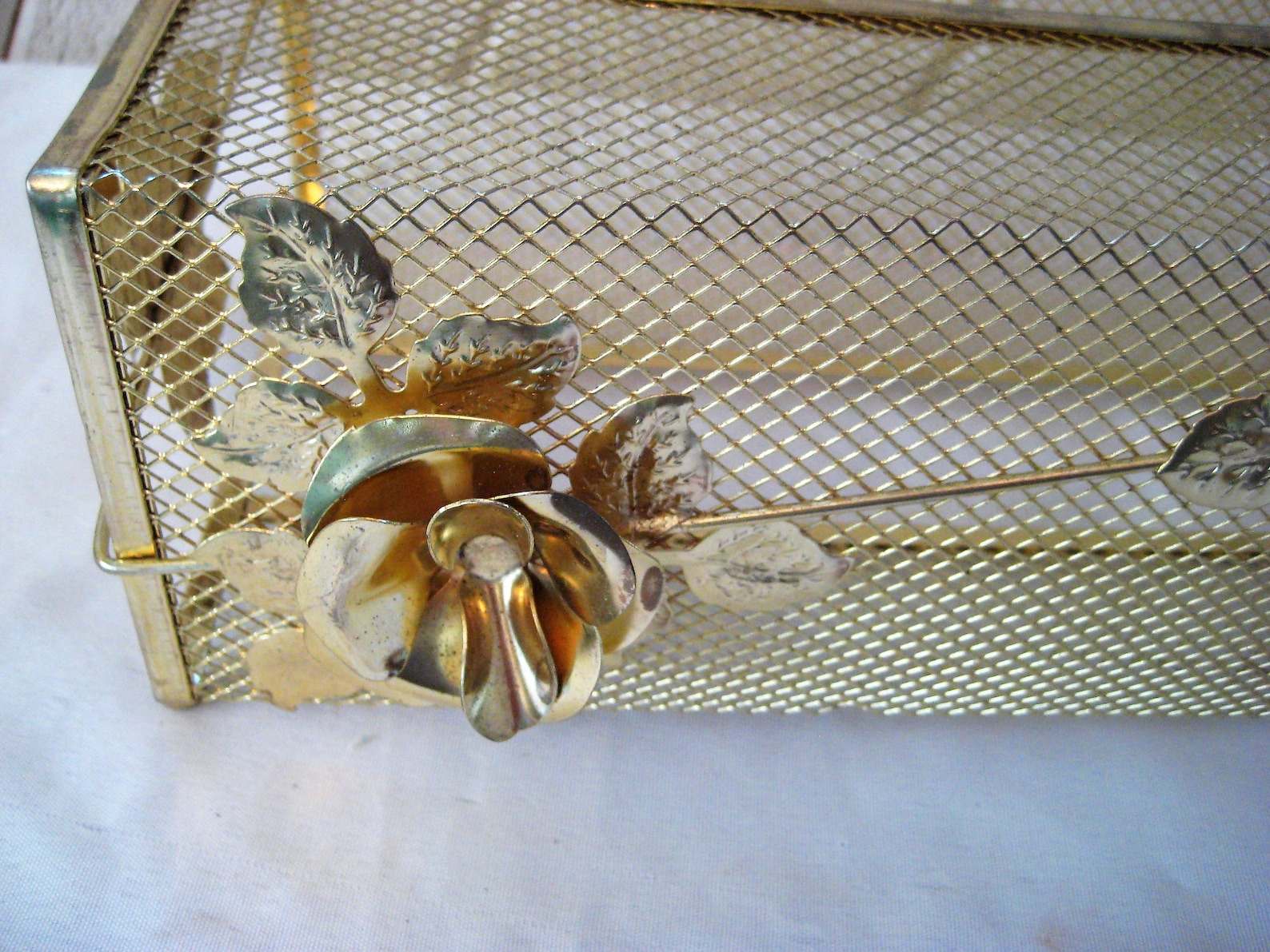 Brass tissue holder decorative gold kleenex box holder 60s Etsy