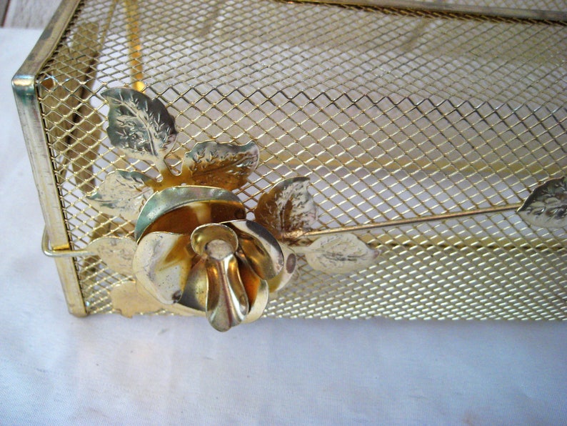 Brass tissue holder decorative gold kleenex box holder 60s Etsy
