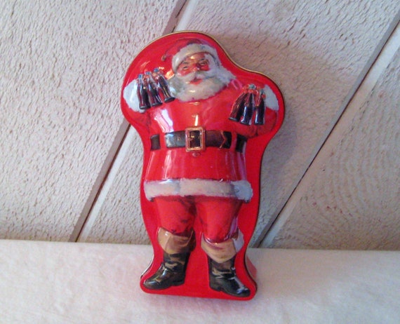 ヴィンテージ サンタクロース コーラ缶、コカコーラ 金属製フィギュア