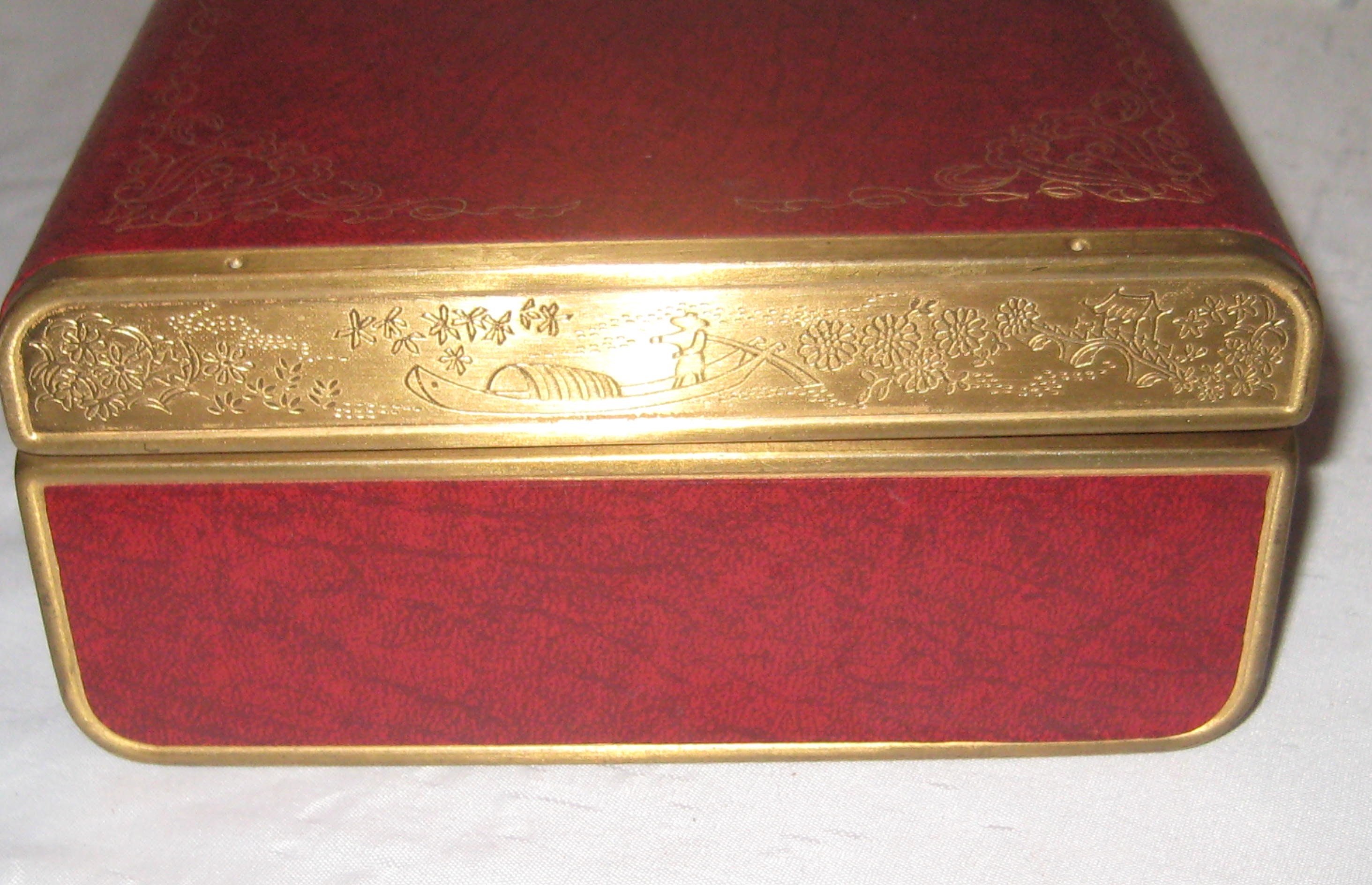 Dark Red Gold Jewelry Box Baroque Jewelry Box Burgundy Etsy UK
