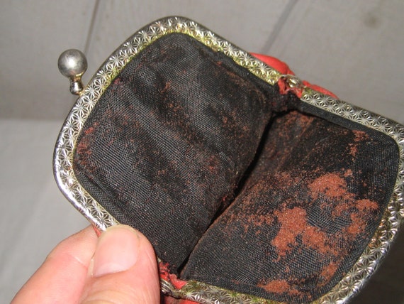 Vintage change purse, coin purse, brown tooled le… - image 7