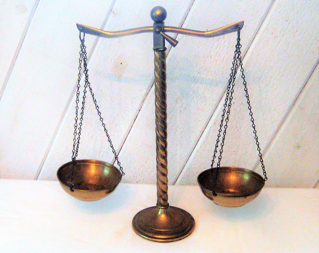 Antique Brass Scales of Justice Gift for Lawyer Mid Century Etsy