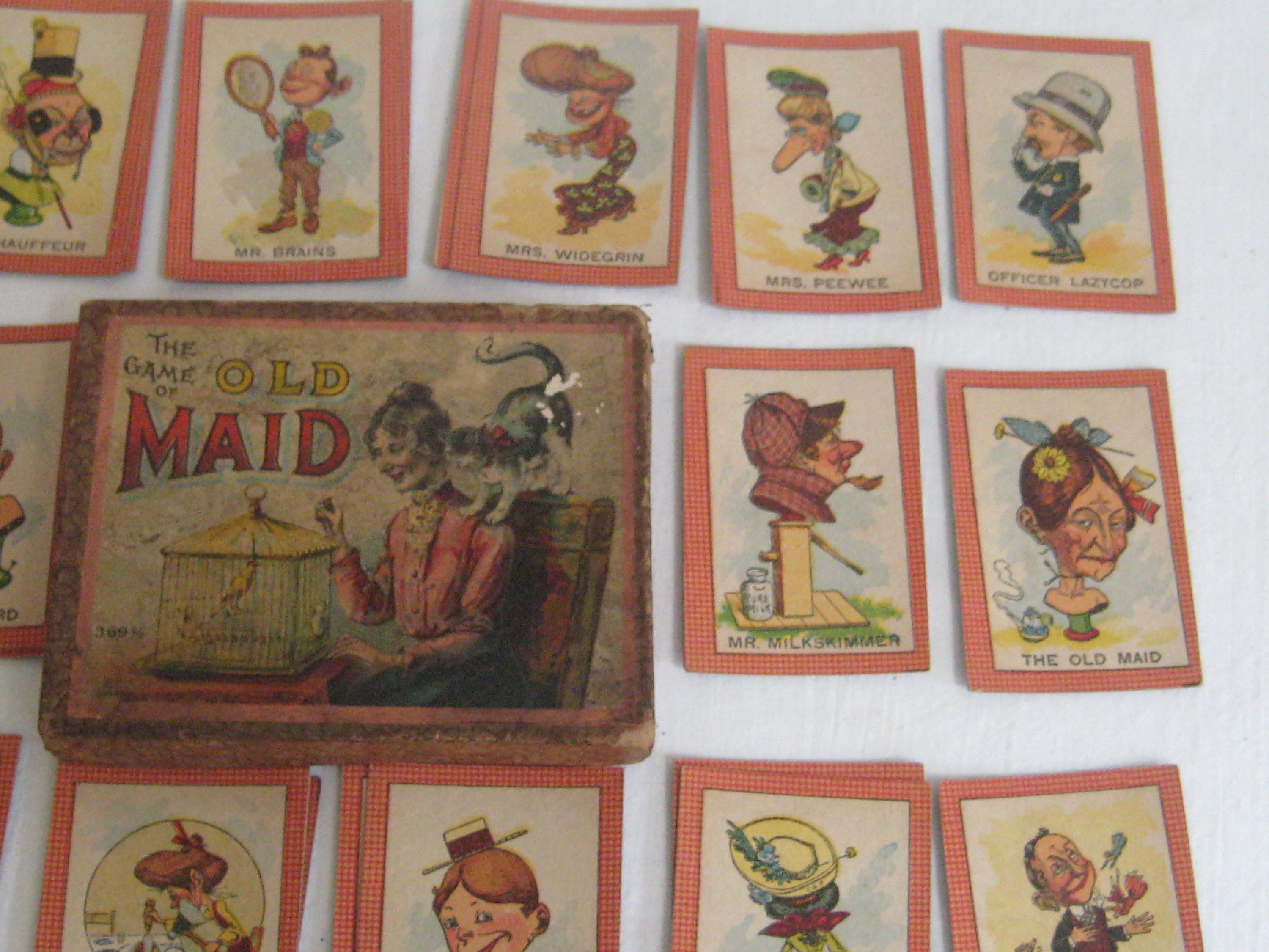 アンティーク オールド メイド トランプ、1904 1900 年代、非常に