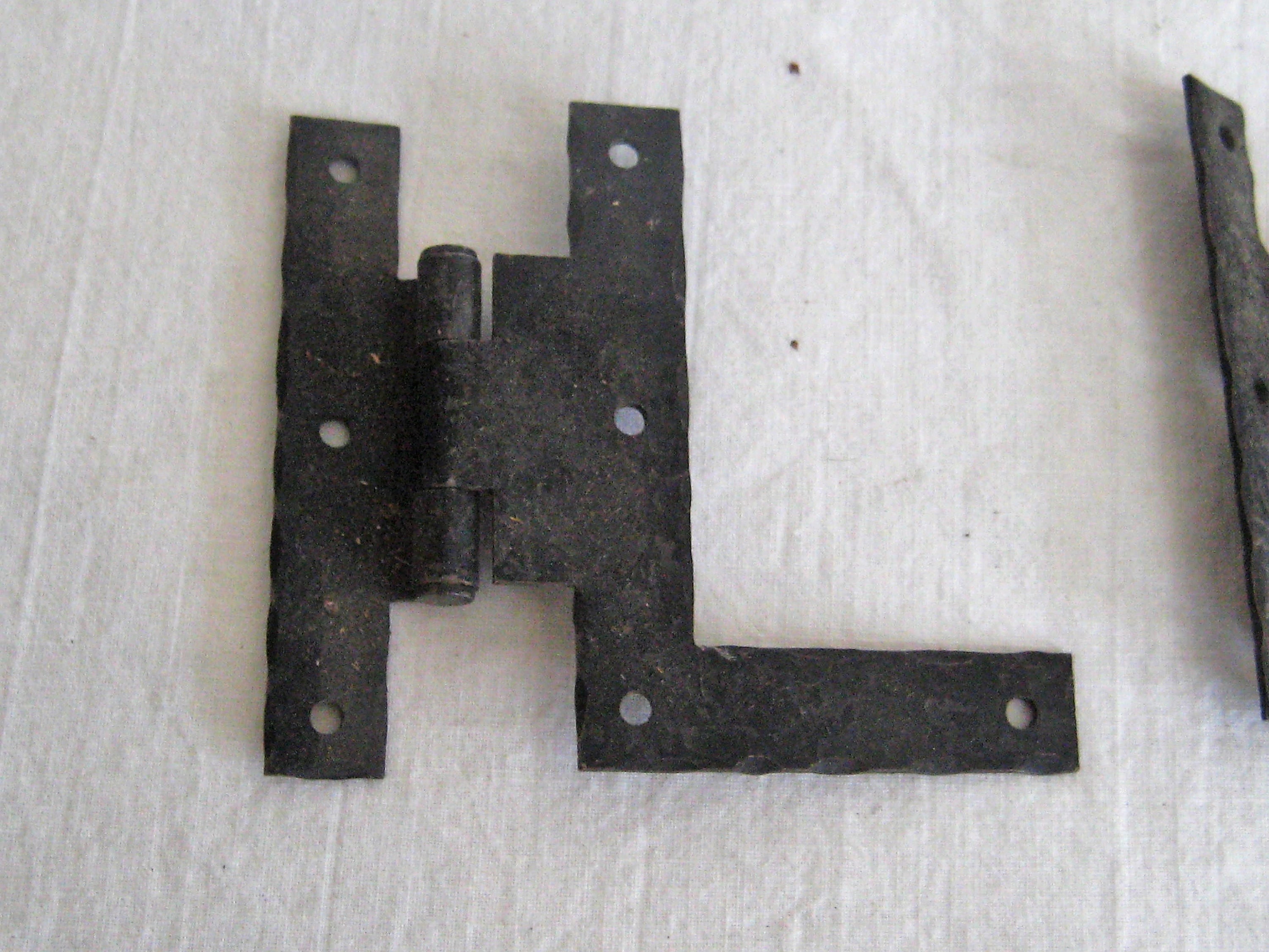 Antique L Shaped Black Hinges Strap Hinges 90 Degree Angle Etsy
