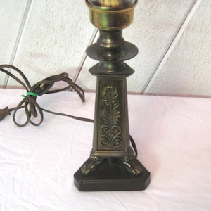 lampe de table vintage en laiton avec globe en verre transparent, base en métal, pattes de lion, lampe d&#39;appoint pour veilleuse, ampoule pour lustre, milieu des années 50 et 60