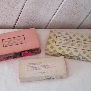 Vintage Avon soaps, Hostess sets, Butterflies Blossoms, Country Garden, Touch of Roses, mid century 50s 60s, fragrant bathroom decor image 7