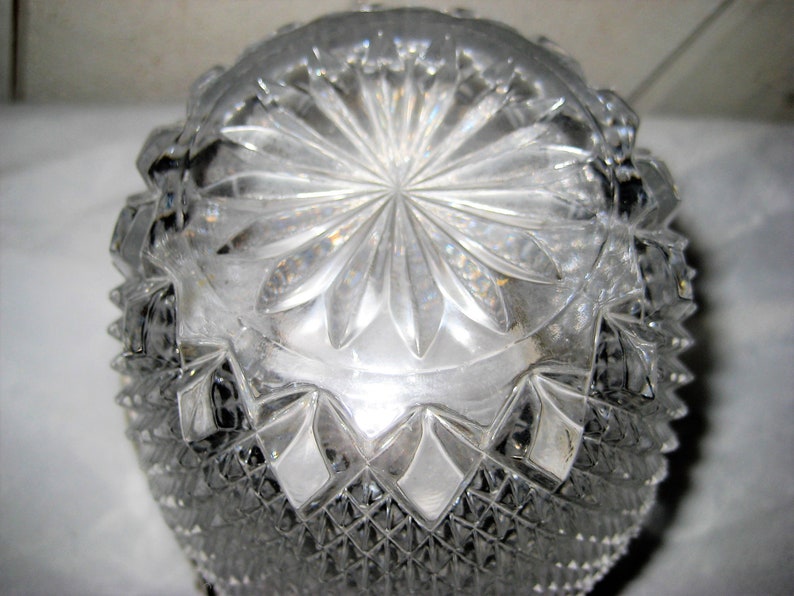 Cut Glass Ice Cube Bucket Diamond Cut Glass Decorative Etsy