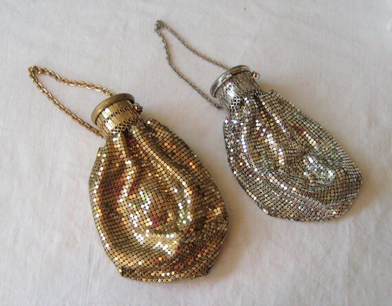 Antique Whiting & Davis Co mesh handbag, gold sil… - image 2