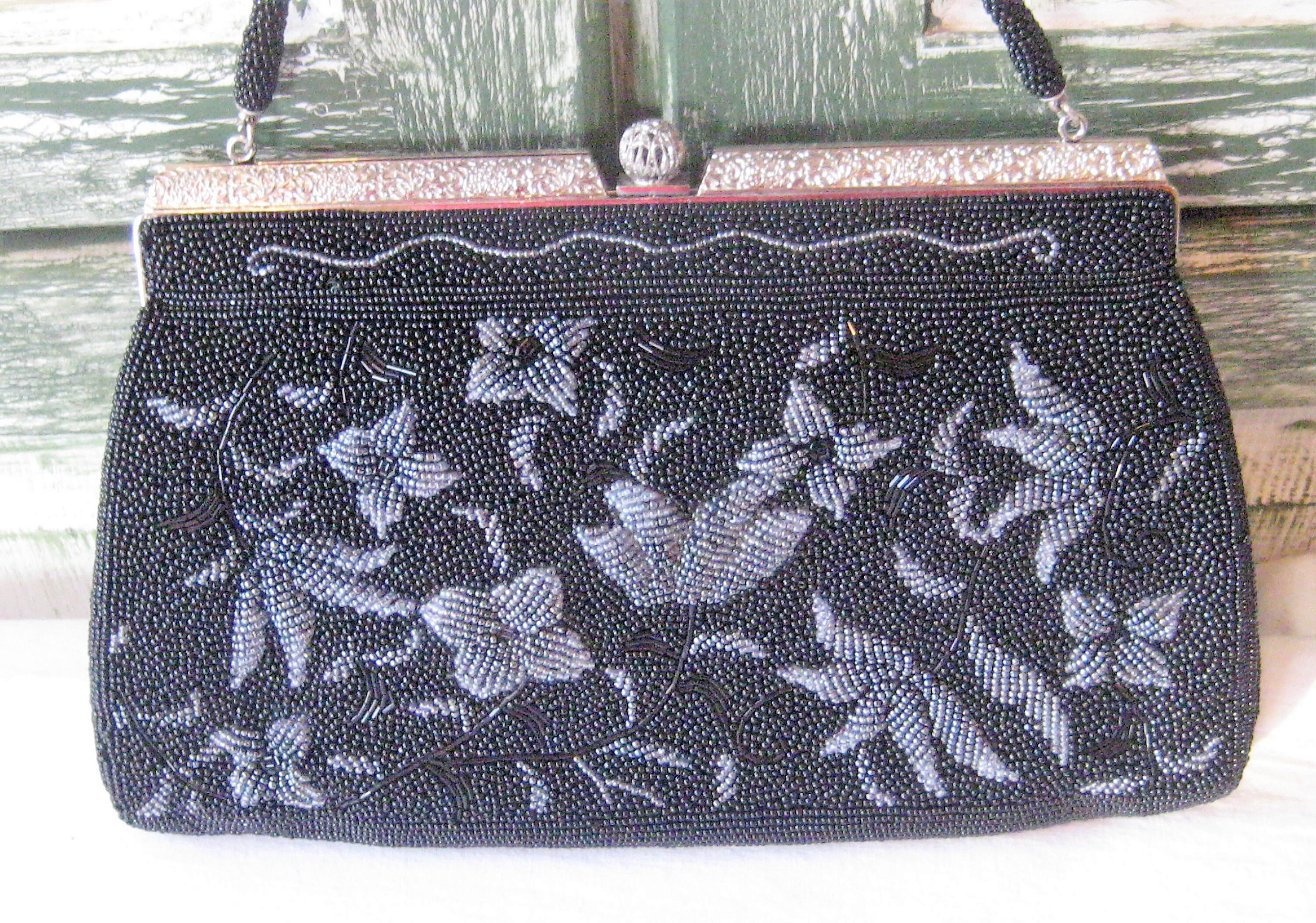 Sac fourre-tout en perles vintage souvenir de Jérusalem