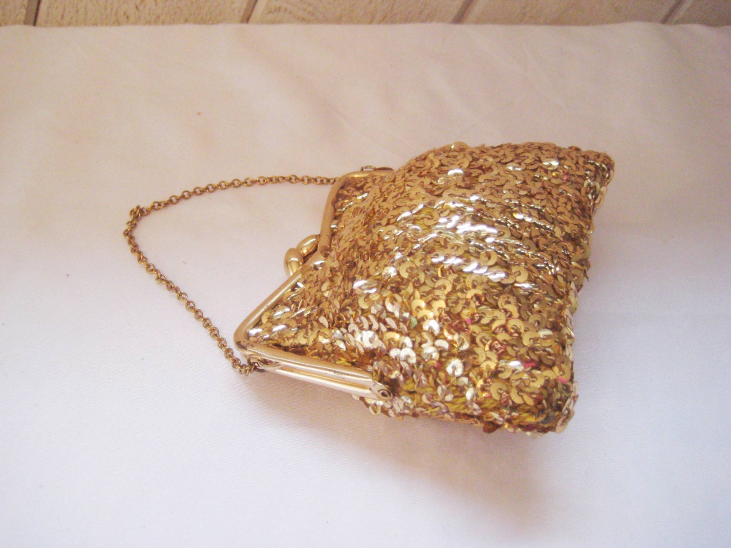 Gold Sequined Clutch Evening Formal Bag Gold Purse With - Etsy