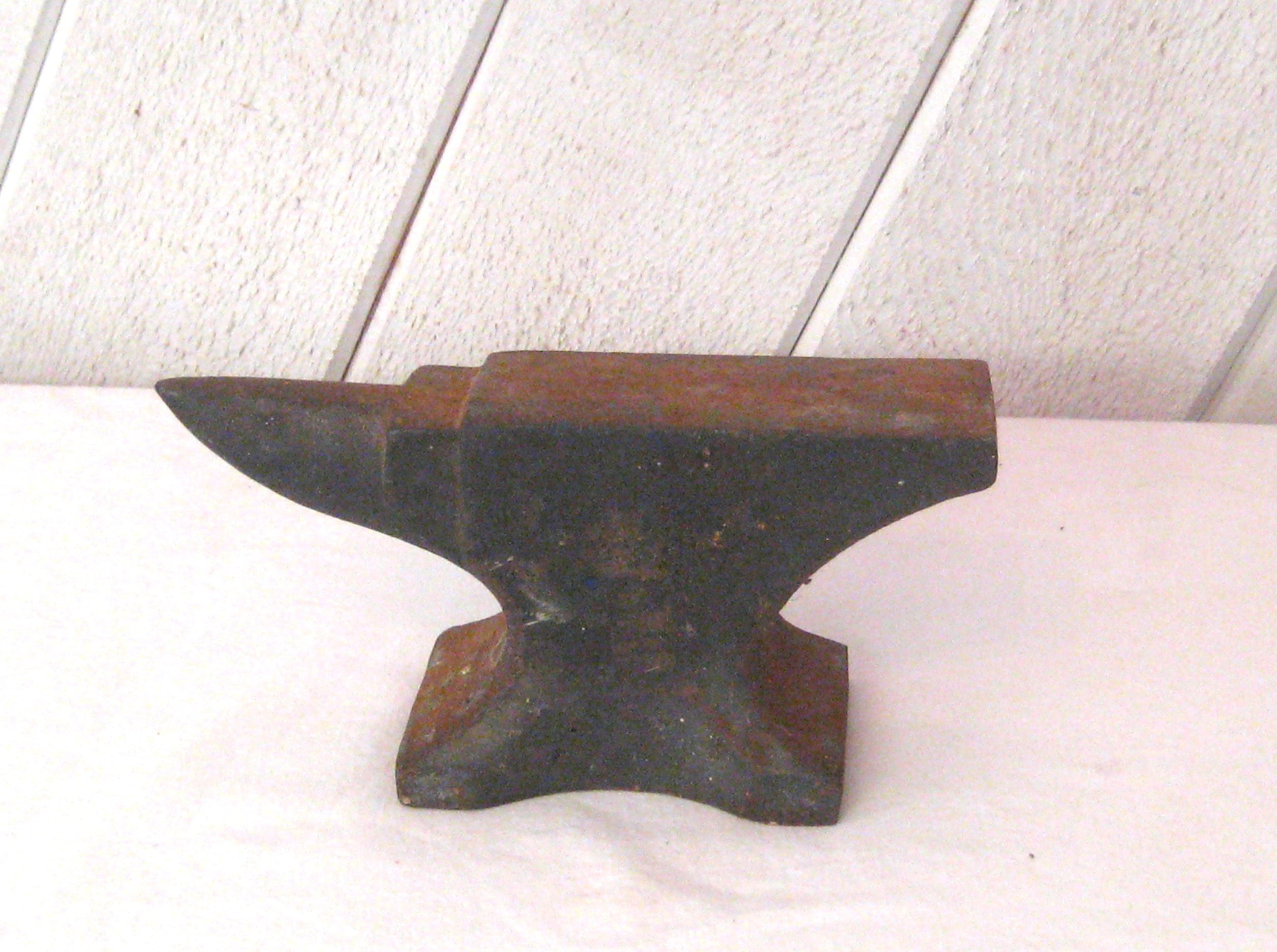 Antique Cast Iron Anvil, Small Petite Heavy Metal Blacksmith Tool