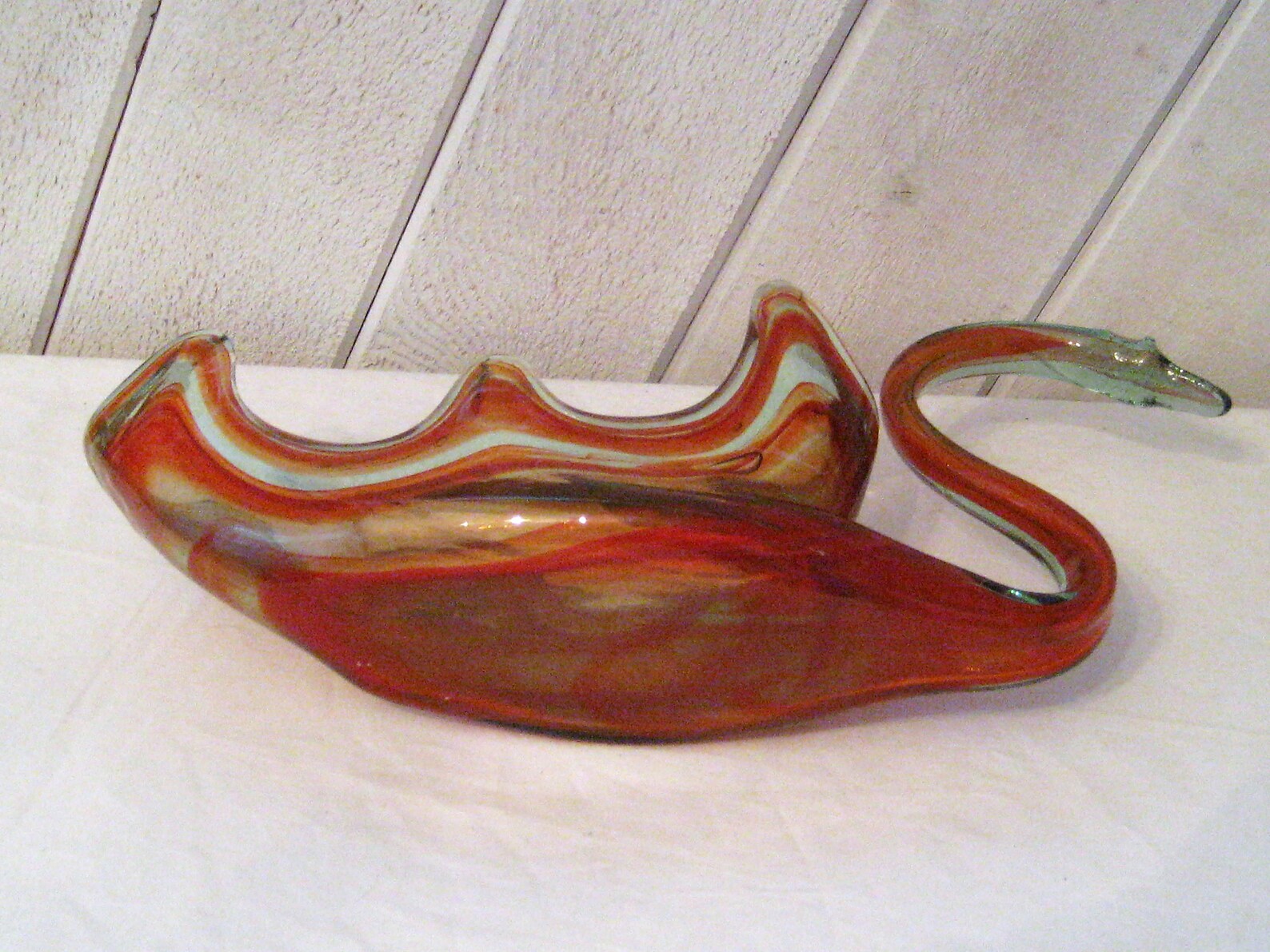 Vintage Murano Blown Glass Swan Bowl Large Glass Swan Mid Etsy