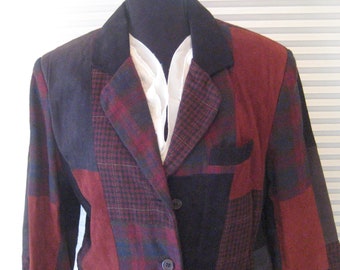Blazer Vintage Worthington Marron à Carreaux - Taille 4P Pour Femme, Années 90