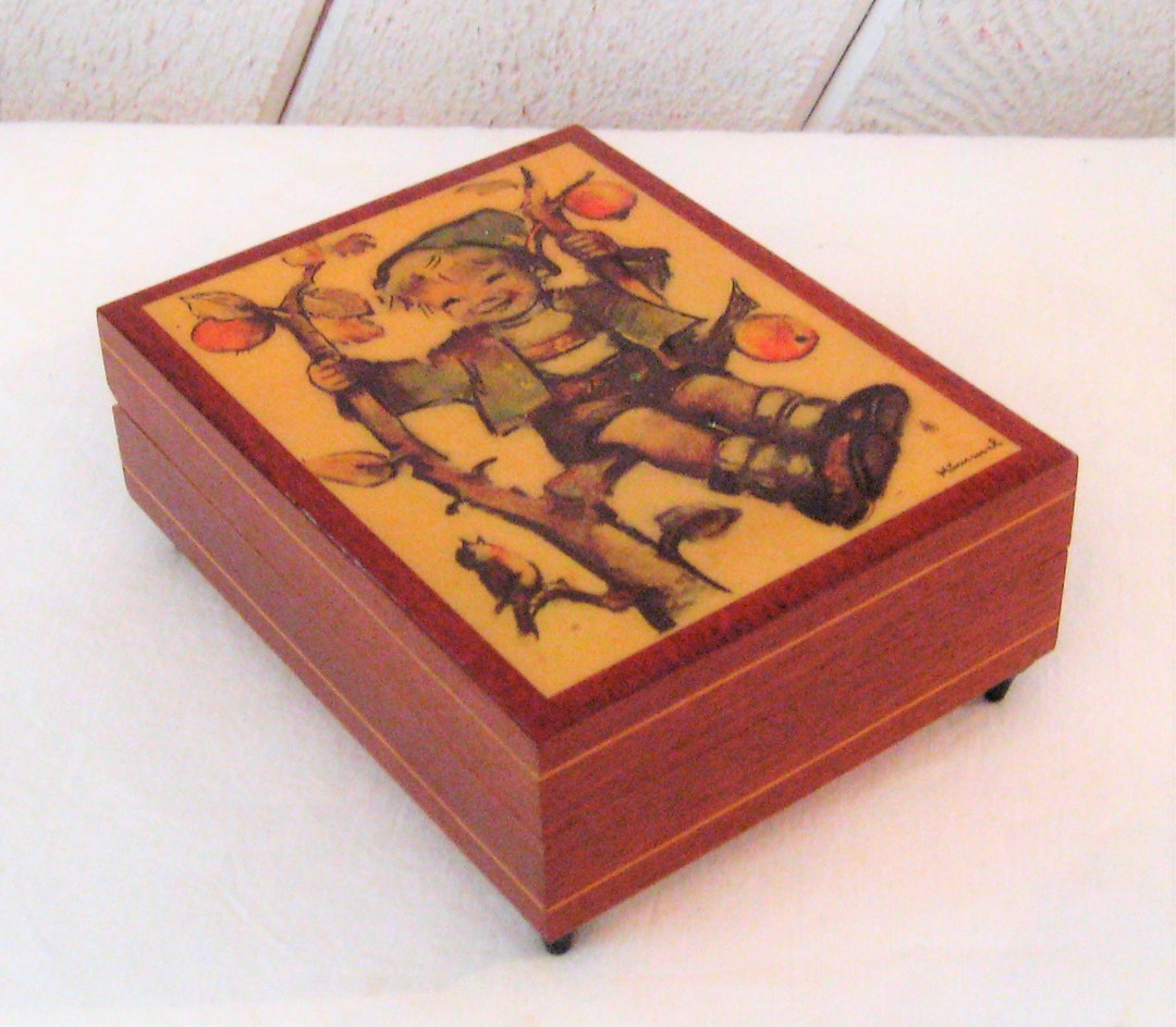 Vintage Hummel Music Box Hinged Lid Wood Wooden Lacquered Etsy