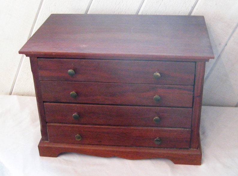 Large Wood Jewelry Chest Dresser Top Jewelry Box Mens Etsy
