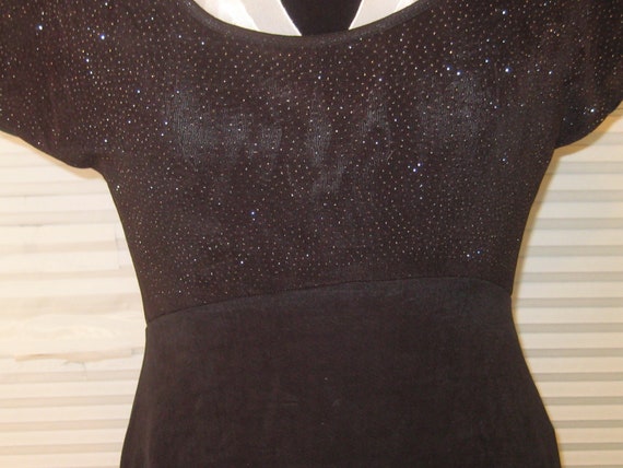 Vintage black dress, 70s 80s, polyester glitter b… - image 6
