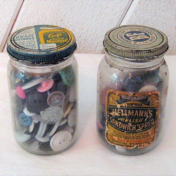 Antique Button Jars Etsy