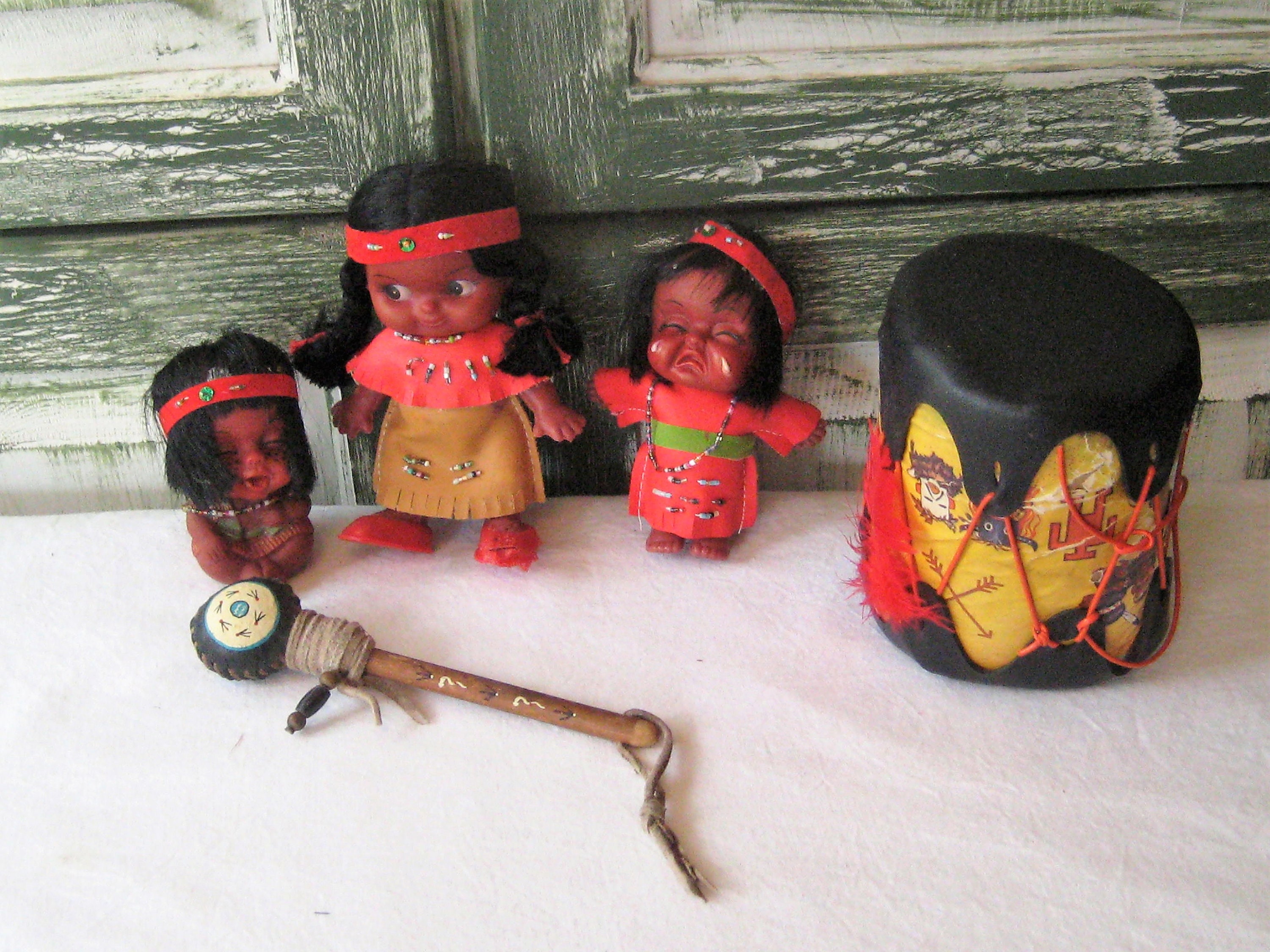 Collection of Native American Inspired Kewpie Dolls Toy Indian
