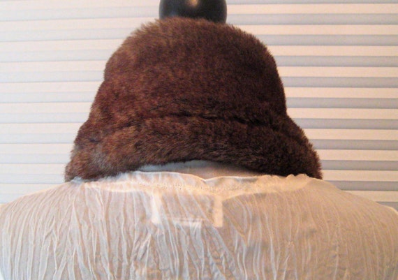 Vintage brown gray fur collar, long real fur coll… - image 4