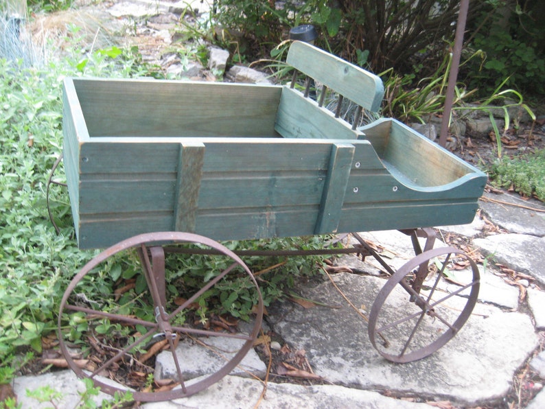 Vintage Garden Cart Wagon Planter Garden Art Etsy
