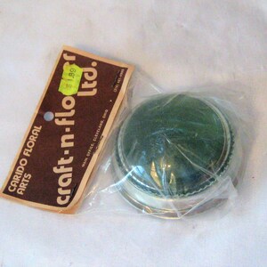 Vintage paperweight, clear glass, green, round domed, NOS new old stock, mid century, 1950s, vintage office decor, gift for teacher