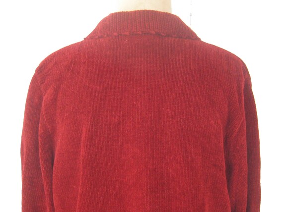 Deep Red cardigan, cranberry button up sweater, s… - image 6