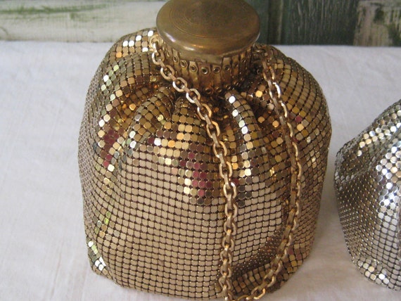 Antique Whiting & Davis Co mesh handbag, gold sil… - image 10