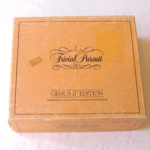 Juego de mesa Vintage Trivia Pursuit, década de 1980, Edición Genus 11, Juego de cartas subsidiarias, noche de juegos familiar, sala de juegos