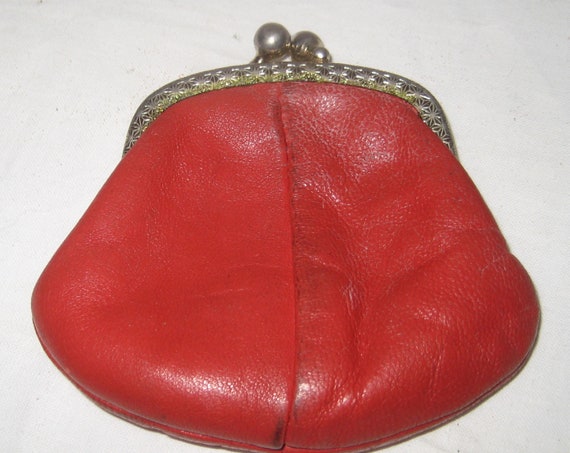 Vintage change purse, coin purse, brown tooled le… - image 5