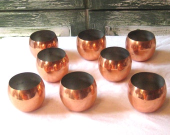 Vintage copper small indoor planters pots, 8 available, Copper Craft Guild 1970s, vintage metal copper decor, boho hippie bohemian eclectic