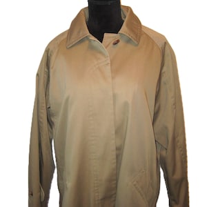 Gabardina verde aguacate vintage, abrigo largo impermeable Misty Harbor, abrigo con vuelo, forro extraíble, talla grande, fabricado en Rusia, mediados de siglo, años 60