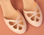 Nude Pie - Sandals in nude leather, for woman or a bride. Handmade in Argentina