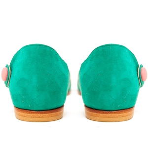 Lorna Green. Green suede woman shoes. To dance lindy hop, swing or wear. Made in Argentina image 8